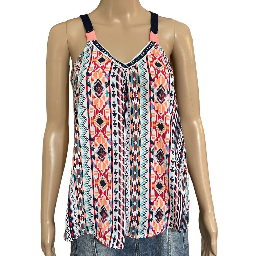 Rewind Boho Style Multicolored Top Size XS